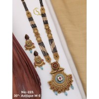 32 Rajwadi Gold Plated Traditional Brass Necklace Jewellery Set