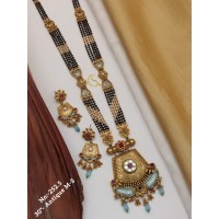 38 Rajwadi Gold Plated Traditional Brass Necklace Jewellery Set