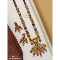 39 Rajwadi Gold Plated Traditional Brass Necklace Jewellery Set