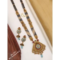 41 Rajwadi Gold Plated Traditional Brass Necklace Jewellery Set