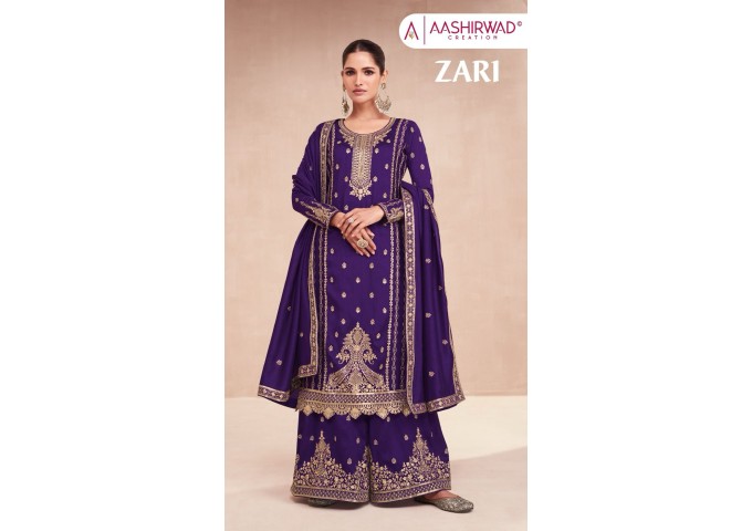 ZARI PREMIUM SILK PLAZZO PURPLE