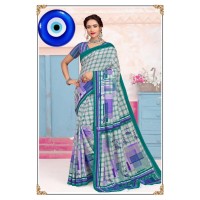 Soft cotton Saree comes with Pallu With Unstitched Blouse Blue
