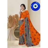 Soft cotton Saree comes with Pallu With Unstitched Blouse Red