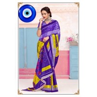 Soft cotton Saree comes with Pallu With Unstitched Blouse Blue