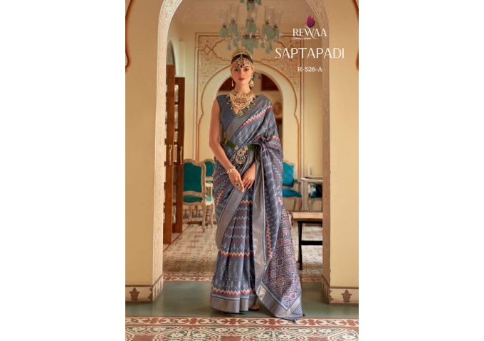 Rewaa Saptapadi Smooth Dola Silk Patola Saree 