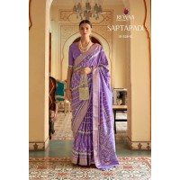 Rewaa Saptapadi Smooth Dola Silk Patola Saree Purple
