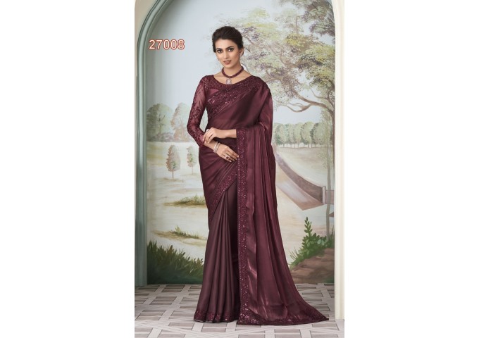 TFH Designer Concept For This Wedding  Session Silk Saree Brown