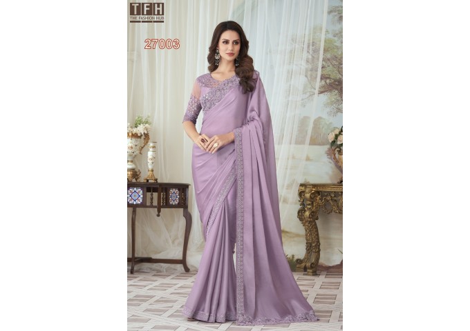 TFH Designer Concept For This Wedding  Session Silk Saree Purple