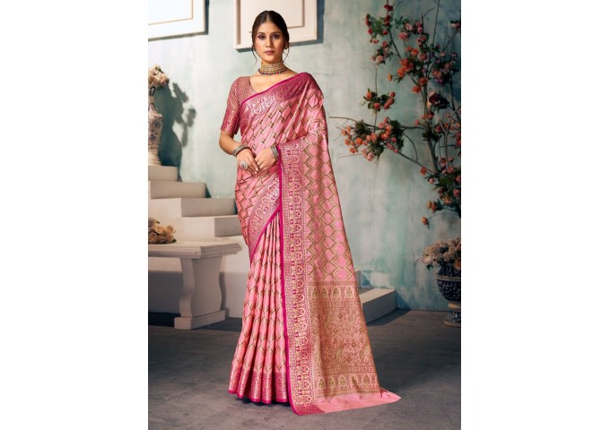 KAVERI BANARSI SILK SAREE PINK