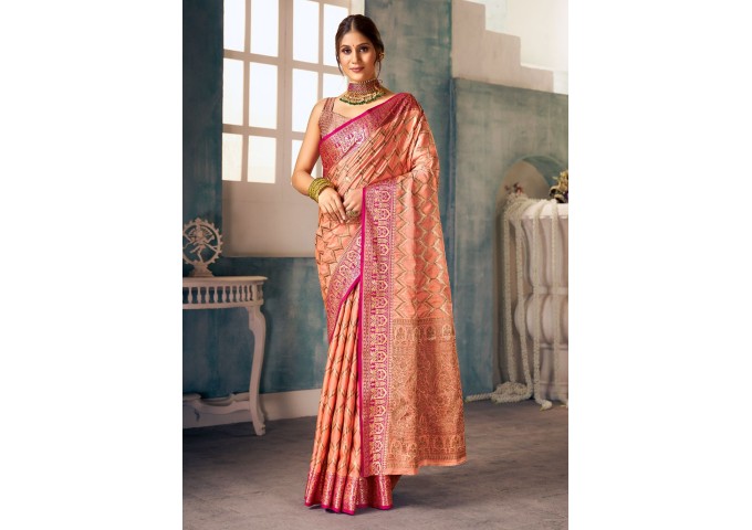 KAVERI BANARSI SILK SAREE ORANGE