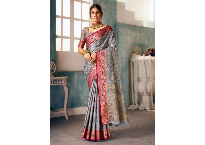 KAVERI BANARSI SILK SAREE GREY