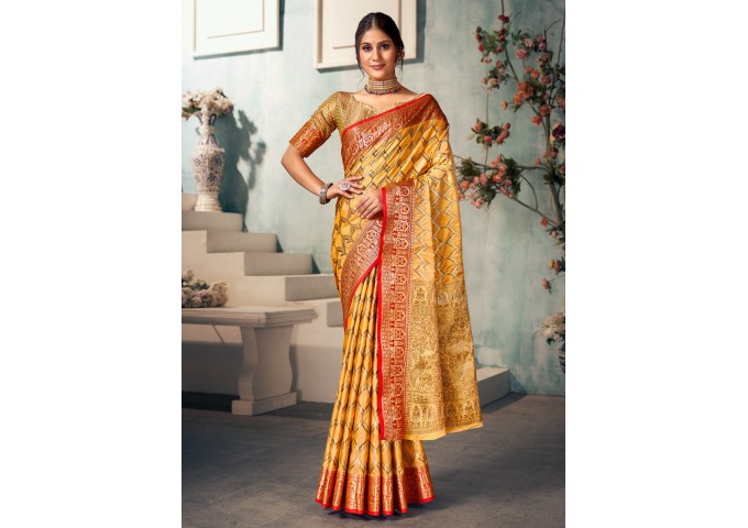 KAVERI BANARSI SILK SAREE YELLOW