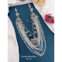 Festive Hues Faux Pearls Adorned Mirrored Brass Oxidised Silver Plated Jewellery Set 3
