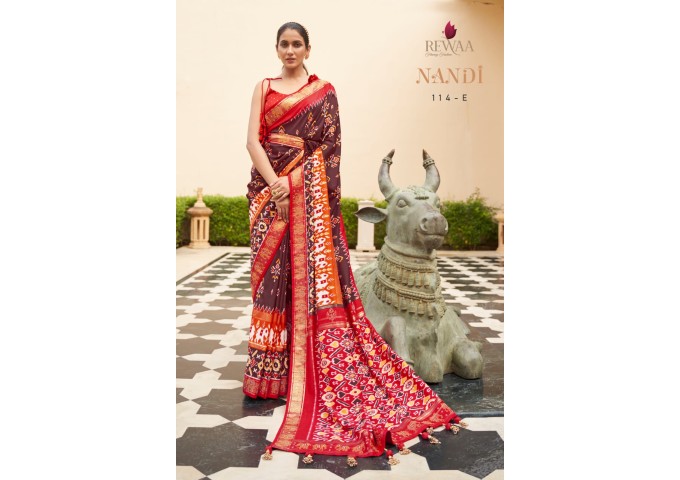 Rewaa Nandi Soft Patola Silk Saree Red 2