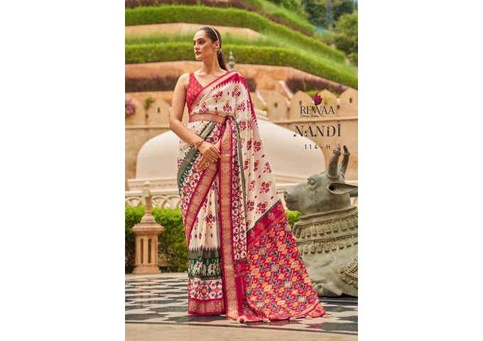 Rewaa Nandi Soft Patola Silk Saree Red 3