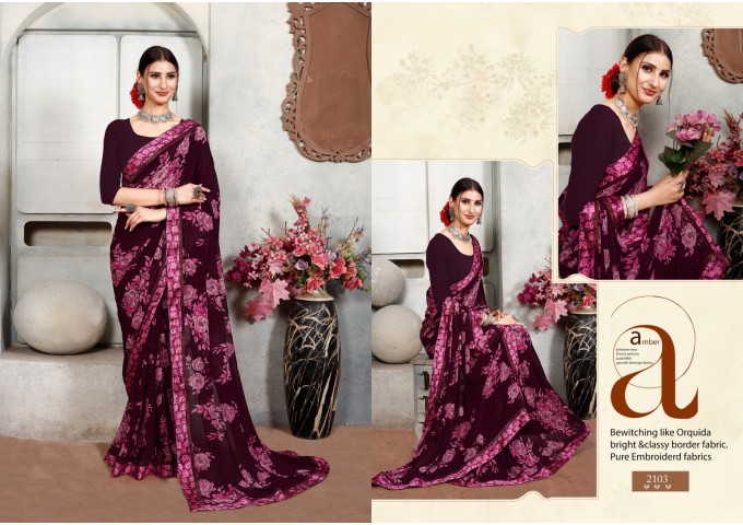 Shalimar Weightless With Satin Lace & Satin Saree With Blouse Purple