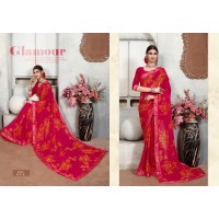 Shalimar Weightless With Satin Lace & Satin Saree With Blouse Red