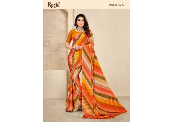 VIVANTA SILK 19TH EDITION CREPE SILK SAREE ORANGE