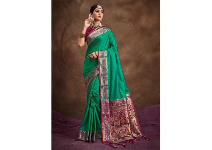 MAYURI  BANARASI SILK SAREE GREEN