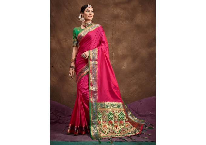 MAYURI  BANARASI SILK SAREE PINK