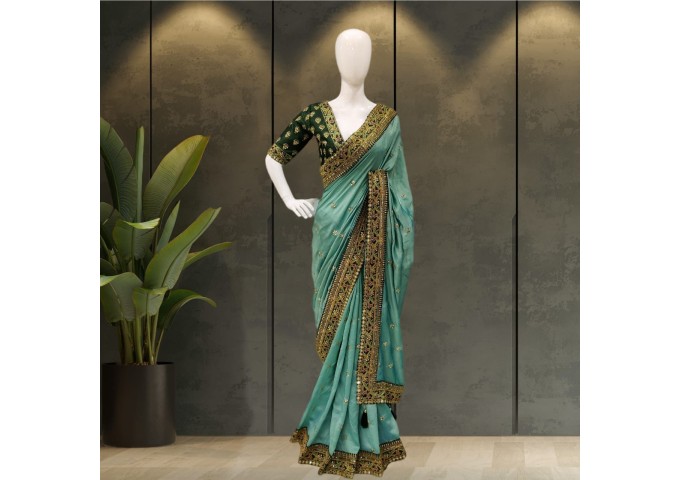 Niharika Royal Vichitra Silk Saree Green