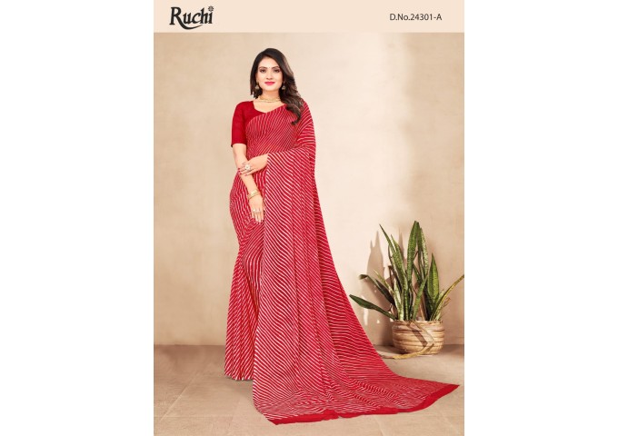 STAR CHIFFON VOL-104 SAREE RED