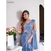 Imported Lycra Fully Stitched skirt saree and Stitched mirror and Resham Handwork Blouse Saree Blue